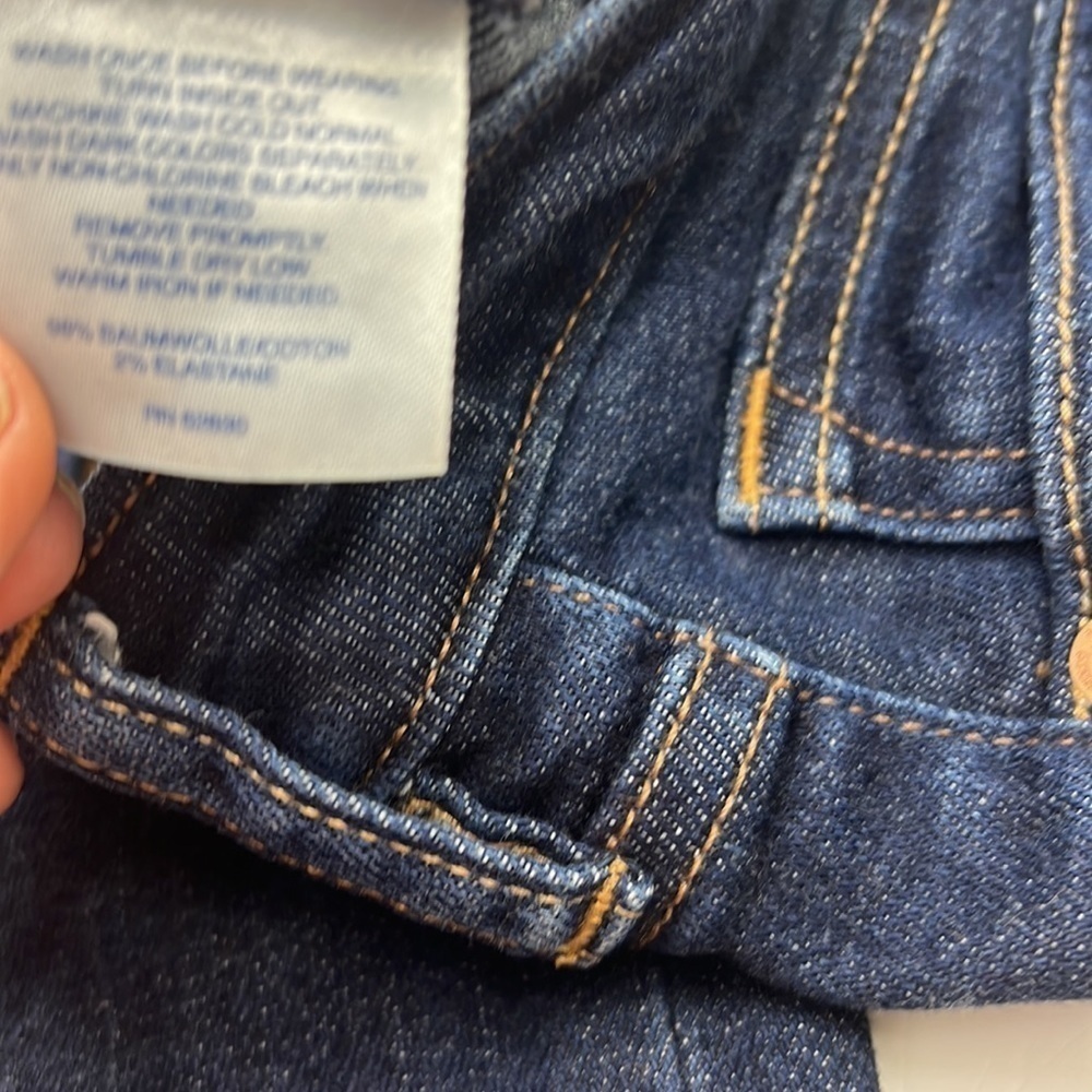 Lands’ End Fit 1 Slim Leg Blue Dark Denim Mid Rise Skinny Stretch Jeans Women 8 - Picture 10 of 15